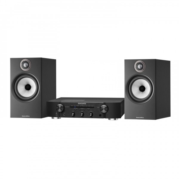 Marantz PM6007 Amp Black w/ B&W 606 S2 Anniversary Speakers, Black