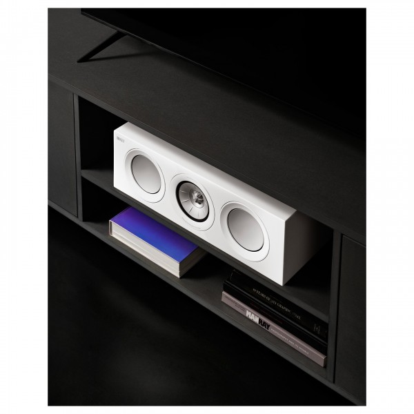 KEF R2 Meta Centre Speaker, White Gloss - Lifestyle 3