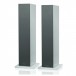 Bowers & Wilkins 603 S2 Floorstanding Speaker (Pair), White Side View With Grilles