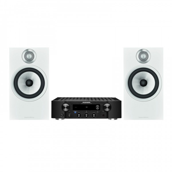 Marantz PM7000N, Black with B&W 606 S2 Anniversary Speakers, White