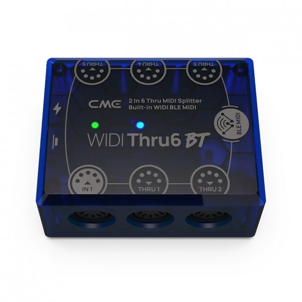 WIDI Thru6 BT Bluetooth MIDI Splitter Box - Front Top