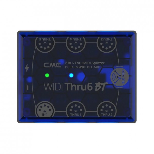 Thru6 Bluetooth MIDI Splitter Box - Top