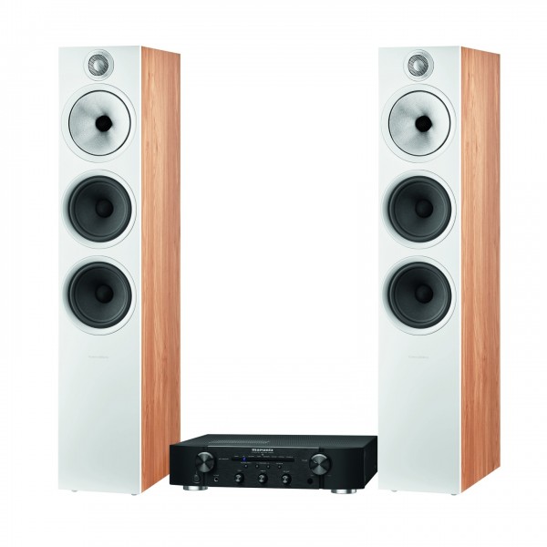 Marantz PM6007 Amp Black w/ B&W 603 S2 Anniversary Speakers, Oak