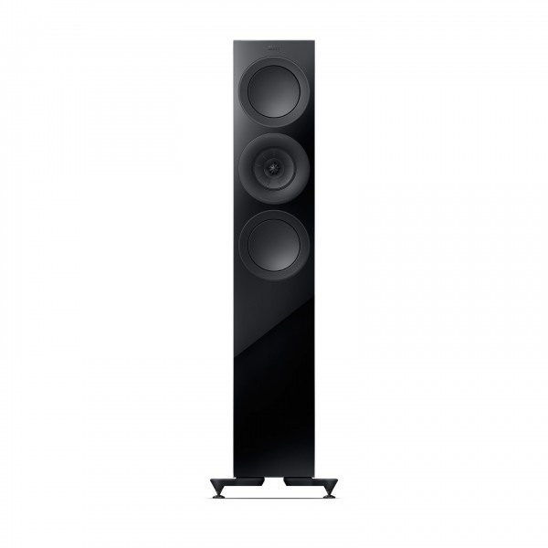 KEF R7 Meta Floorstanding Speakers (Pair), Black Gloss - front