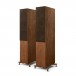 KEF R7 Meta Floorstanding Speakers (Pair), Walnut - with grilles