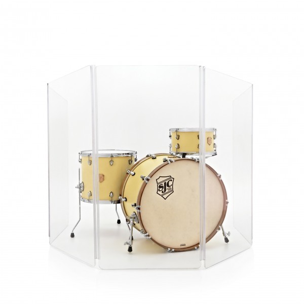 WHD Drum Screen, 5 Panel Clear Acrylic Shield, 122cm