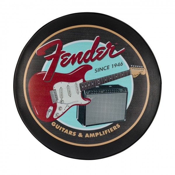 Fender Guitars & Amps Pick Pouch Barstool Black/Black, 24" - Design