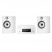 Denon CEOL RCD-N11 Amp w/ Bowers & Wilkins 606 S2 Speakers, White