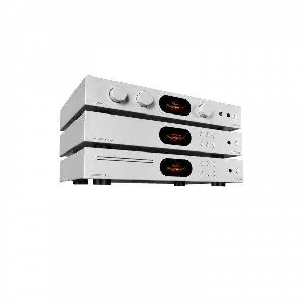 Audiolab 7000 Series Hifi Bundle, Silver - Front, Right