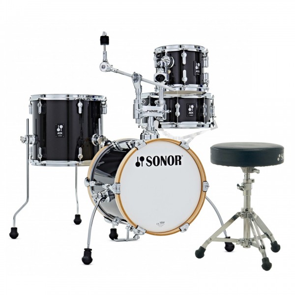 Sonor AQX 14'' Micro Shell Pack w/Free Throne, Black Midnight Sparkle