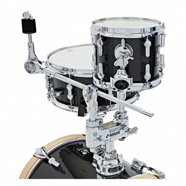 Sonor AQX 14'' Micro Shell Pack, Black Midnight Sparkle - Cymbal Boom Arm