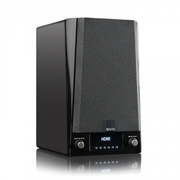 SVS Prime Wireless Pro Speaker (Pair), Black Gloss Single View With Grilles