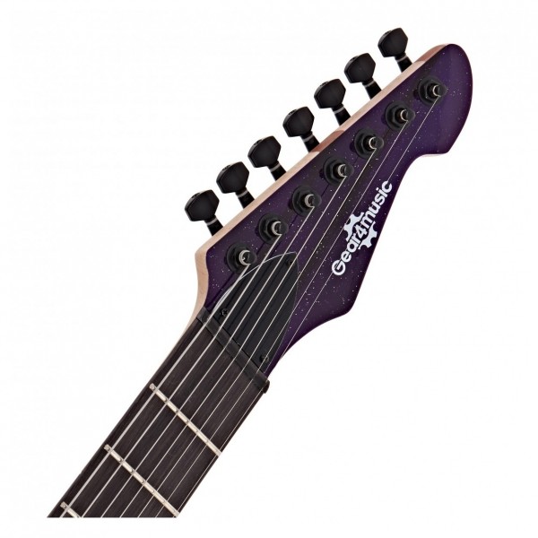 Harlem S 7-String Fanned Fret Guitar + 15W Amp Pack, Purple Sparkle 