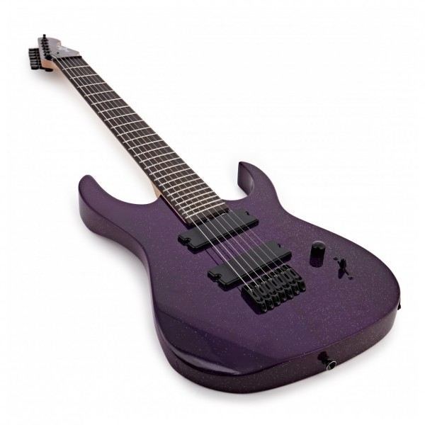 Harlem S 7-String Fanned Fret Guitar + 15W Amp Pack, Purple Sparkle 