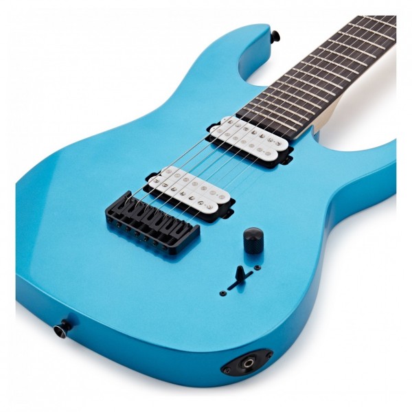 Harlem S 7-String Electric Guitar + 15W Amp Pack, Blue Sparkle