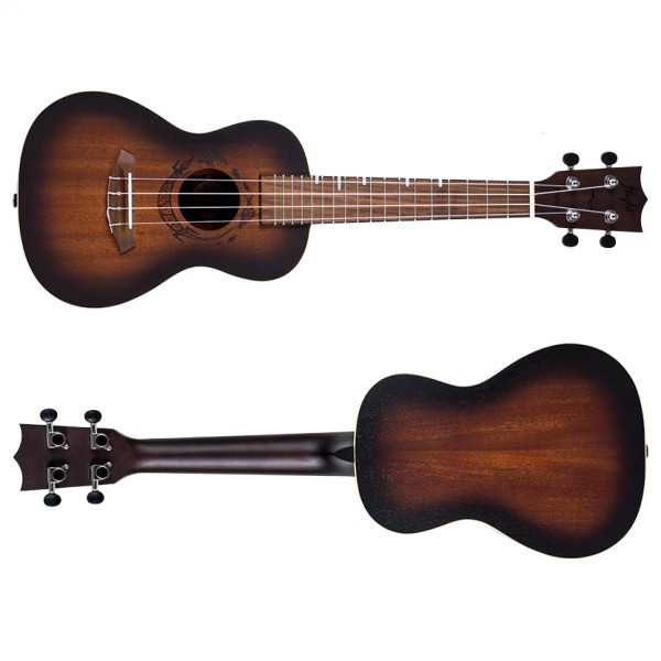 Flight DUC380 Electro Concert Ukulele, Amber side