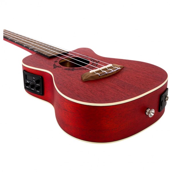 Flight DUC380 Electro Concert Ukulele, Coral 3 