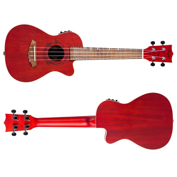 Flight DUC380 Electro Concert Ukulele, Coral 5 