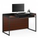 BDI Sequel 20 6103 Desk and Back Panel, Chocolate Walnut, Black Back View