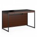 BDI Sequel 20 6103 Desk and Back Panel, Chocolate Walnut, Black Back View 2