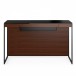 BDI Sequel 20 6103 Desk and Back Panel, Chocolate Walnut, Black Back View 3