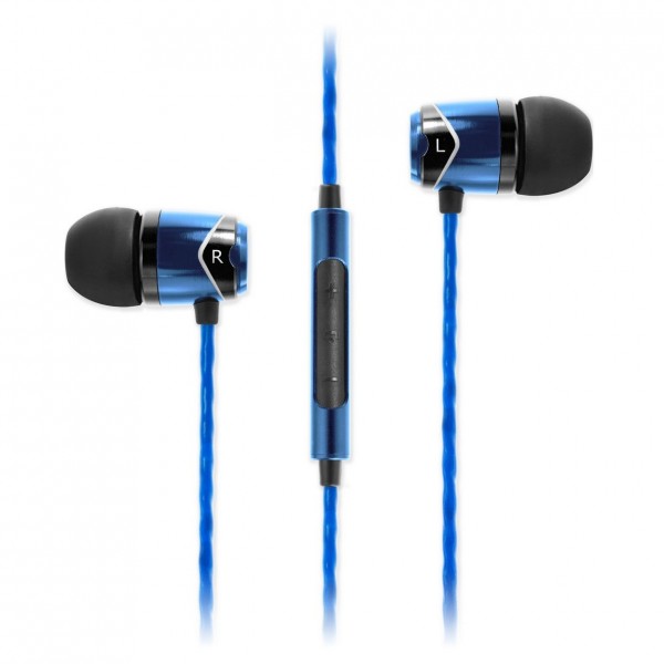 SoundMAGIC E10c In-Ear Headphones with Mic, Black/Blue - Main