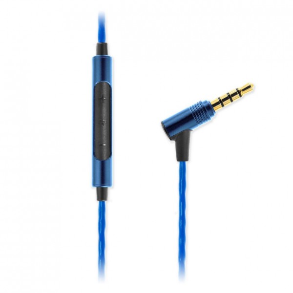 E10c In-Ear Headphones, Blue - Jack an Controls