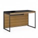 BDI Sequel 20 6103 Desk and Back Panel, Natural Walnut Black Full View
