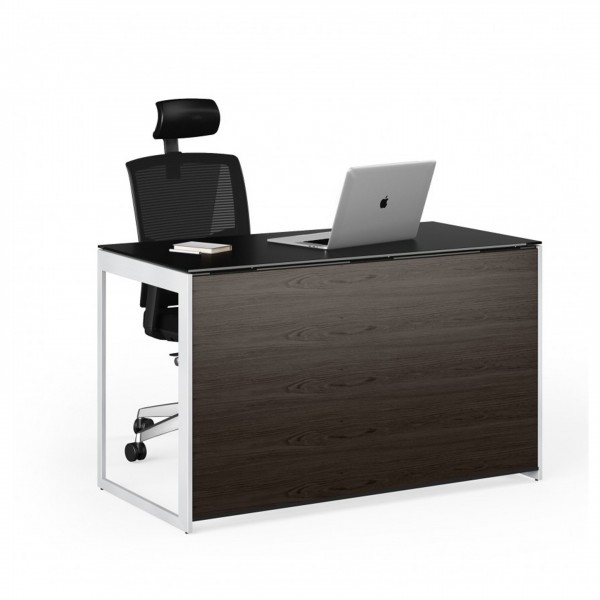 BDI Sequel 20 6103 Desk and Back Panel, Charcoal Ash Nickel Full View