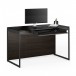 BDI Sequel 20 6103 Desk and Back Panel, Charcoal Ash Steel Black Legs Full View