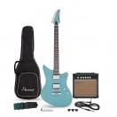 Pack Guitare &Eacute;lectrique Hartwood Charger Origin, Lagoon Blue