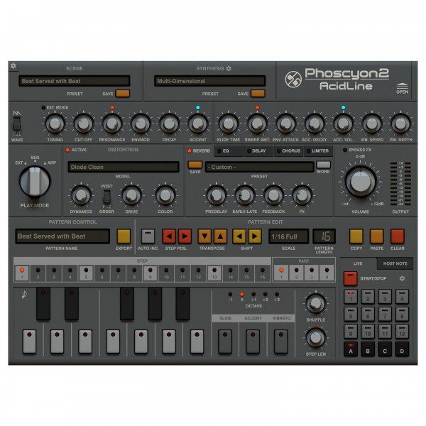 D16 Phoscyon 2 - Keyboard View Dark