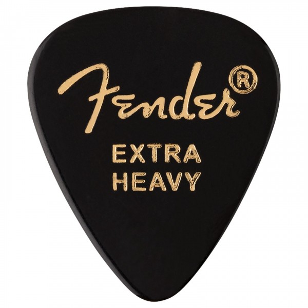 Fender Classic Celluloid, Black, 351 Shape, Extra Heavy, Pack of 12