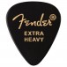 Fender Classic Picks Celluloid, Black, 351 Shape, Extra Heavy, Pack of 12