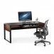 BDI Corridor 6521 Desk, Chocolate Stained Walnut Front View