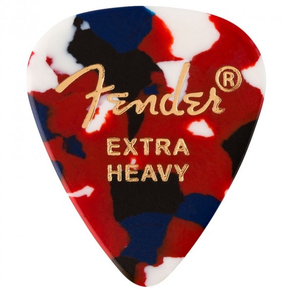 Fender Classic Celluloid, Confetti, 351 Shape, Extra Heavy, 12 Pack