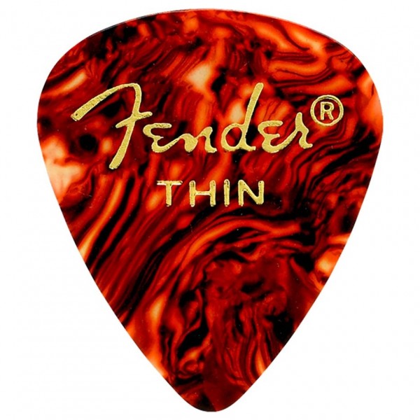 Fender Classic Celluloid, Tortoise Shell, 351 Shape, Thin, Pack of 12