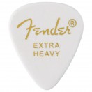 Fender Classic Cellulo&iuml;d, Blanc, Forme 351, Extra Heavy - lot de 12