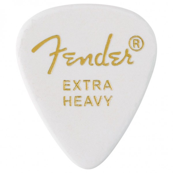 Fender Classic Celluloid, White, 351 Shape, Extra Heavy, Pack of 12