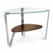 BDI Dino 1347 End Table, Chocolate Stained Walnut Front View