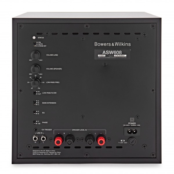 Bowers & Wilkins ASW608 Subwoofer, Black at AV.com