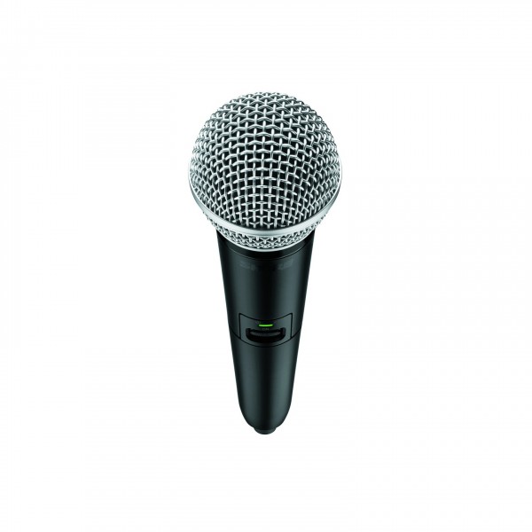 Shure GLXD2+/SM58 Digital Wireless Handheld Microphone Transmitter - Angled