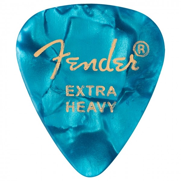 Fender 351 Shape Premium Picks, Extra Heavy, Ocean Turquoise, Pack of 12