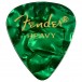 Fender Premium, Médiators 351 en Celluloïd, Heavy, Green Moto, lot de 12