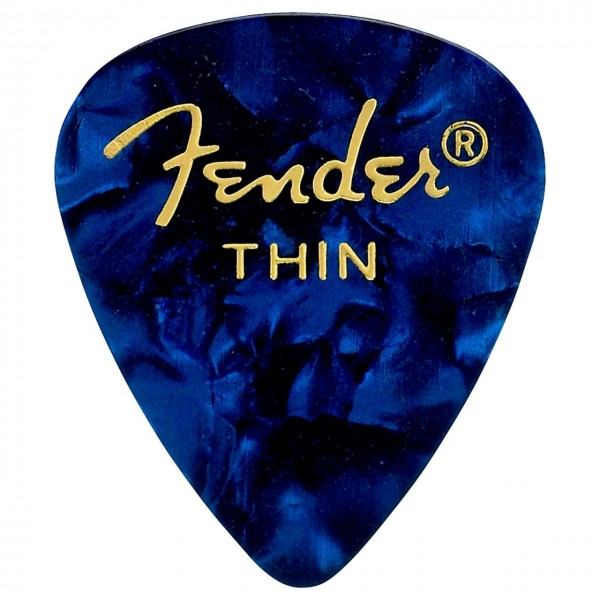 Fender Premium Celluloid 351 Shape Picks, Thin, Blue Moto, Pack of 12