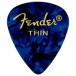 Fender Celuloide Prémium Forma 351 Púas, Thin, Blue Moto, 12 Unidades