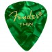 Fender Premium, Médiators 351 en Celluloïd, Thin, Green Moto, lot de 12