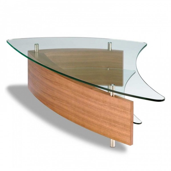 BDI Fin 1106 Coffee Table, Natural Walnut Side View
