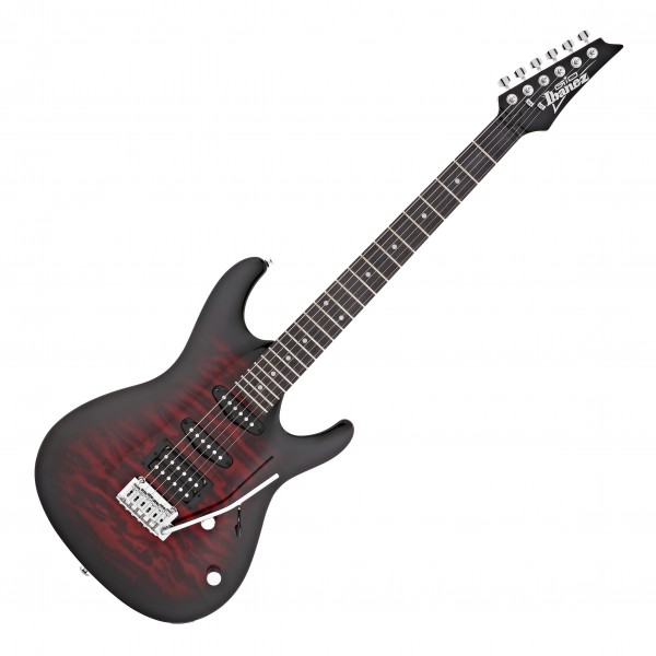 Ibanez GSA60QA GIO Series S Shape QM, Transparent Red Burst