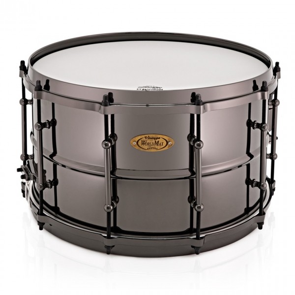 WorldMax 13" X 7" Black Brass Snare Drum, Black Hardware